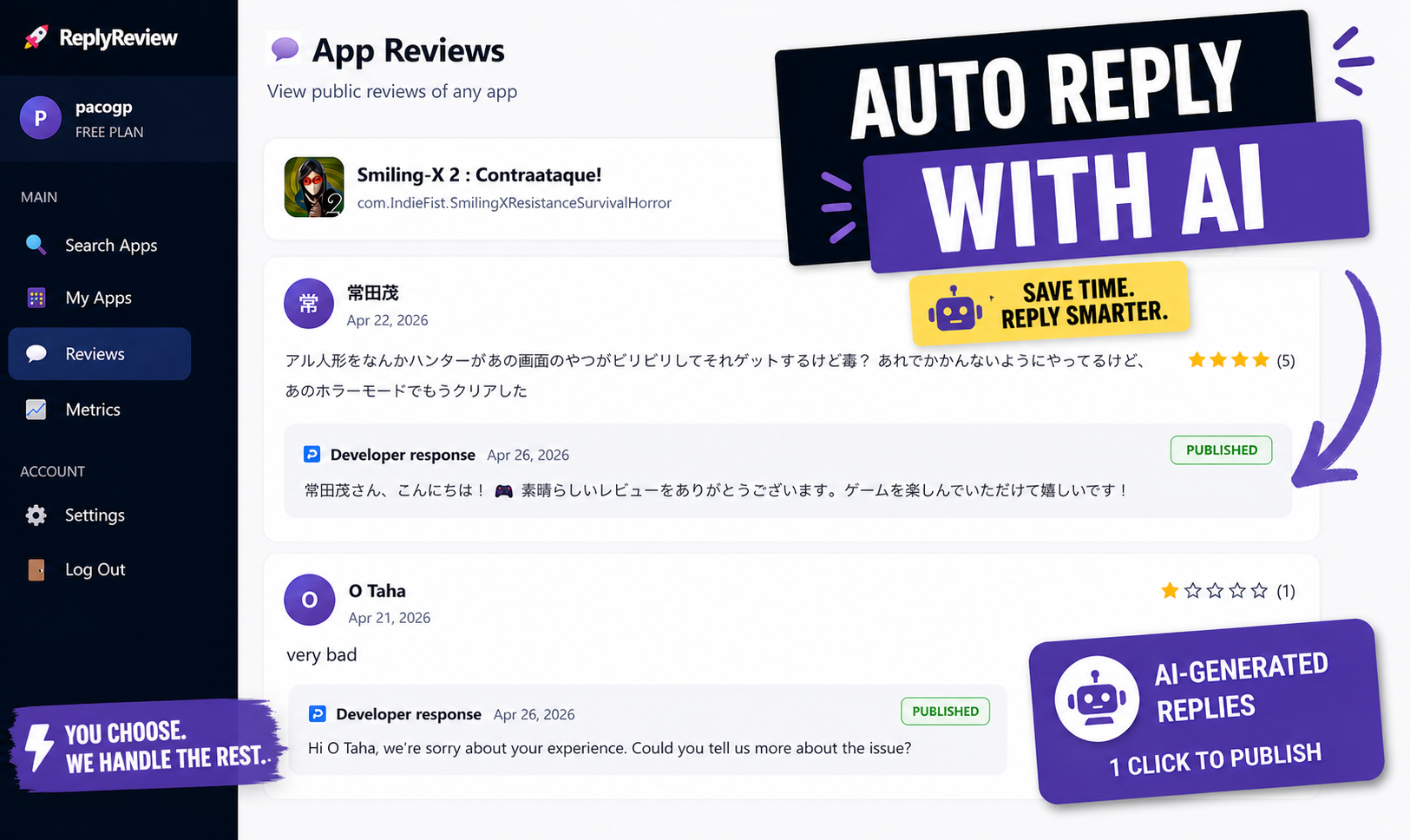ReplyReview Smart Dashboard